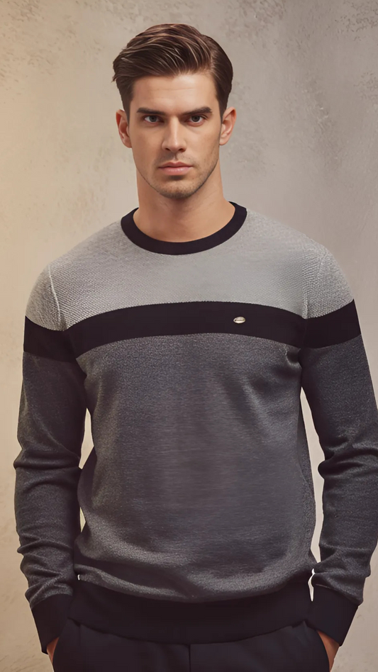 Walter Spliced Cotton Sweater