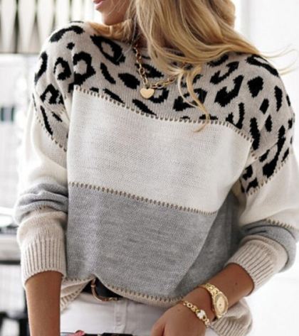 Lela | Sweater met Leopard Patroon